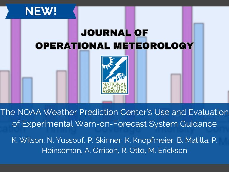 The NOAA Weather Prediction Center's Use and Evaluation of Experimental Warn-on-Forecast System Guidance. AUTHORS: K. Wilson, N. Yussouf, P. Skinner, K. Knopfmeier, B. Matilla, P. Heinseman, A. Orrison, R. Otto, M. Erickson