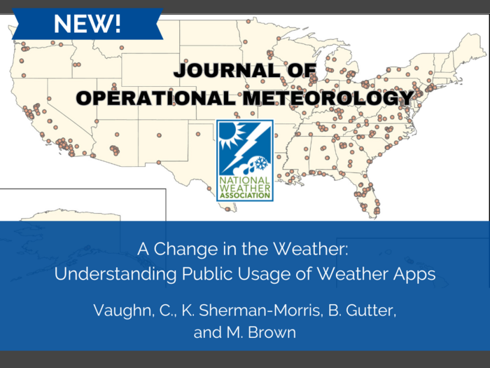 Vaughn, C., K. Sherman-Morris, B. Gutter, and M. Brown, 2023: A change in the weather: Understanding public usage of weather apps
