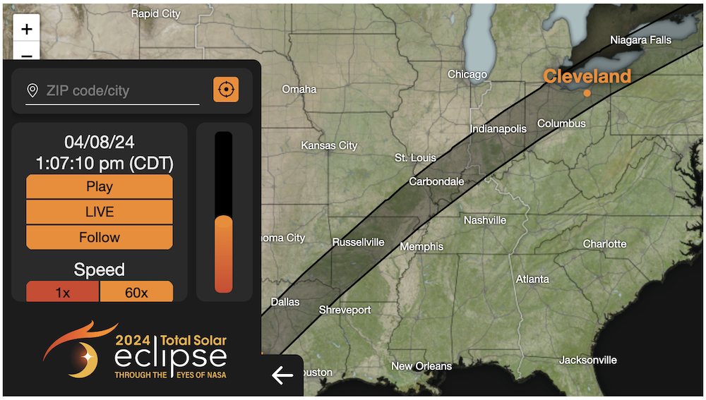 Alt: NASA's Eclipse Explorer interactive map image