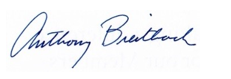 Signature for Anthony Breitbach written in cursive 